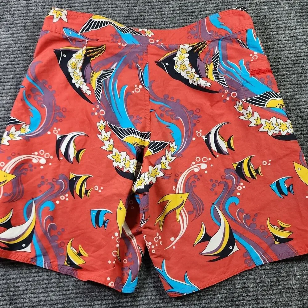 Patagonia Men's Size 30 Board Swim Trunks Drawstring Side Pocket Tropical Fish